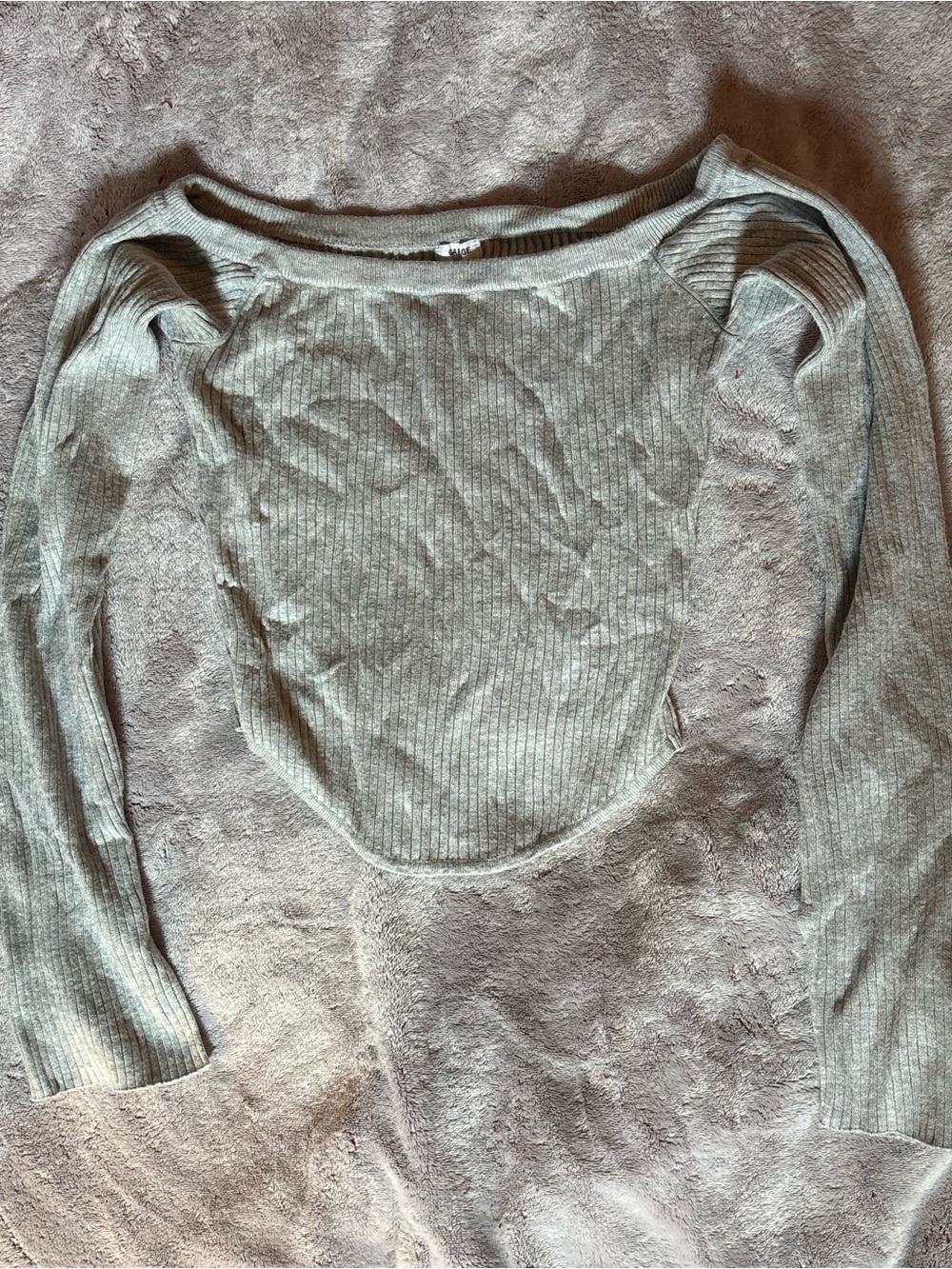 garage ribbed cropped sweater